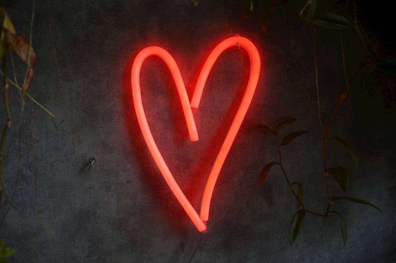 neon Serce jak gazowy 26x41 cm