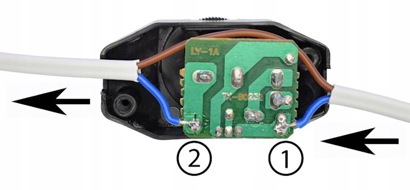 Ściemniacz nakablowy czarny 230V