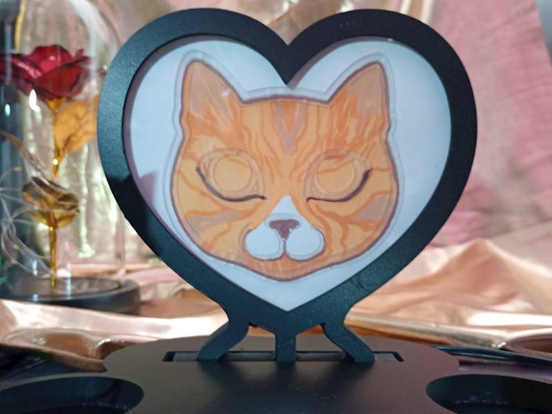 neon karwingowy, Kot Budzący się, 14x14cm 