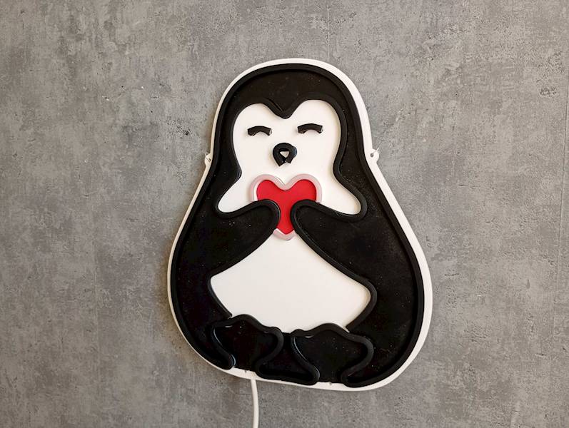 czarny neon, Pingwin 30x35cm