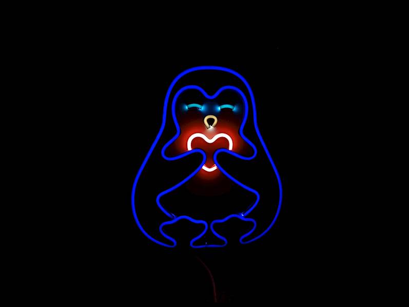 czarny neon, Pingwin 30x35cm