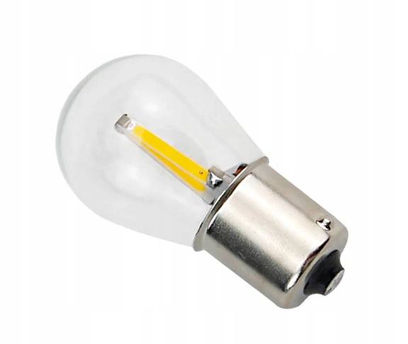 LED 2 COB FILAMENT P21W R5W BA15S 12V 24V BIAŁA