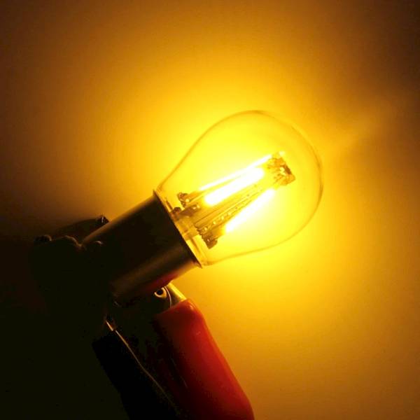 Żarówka LED 4 COB filament P21/5W 12V 24V pomarańc