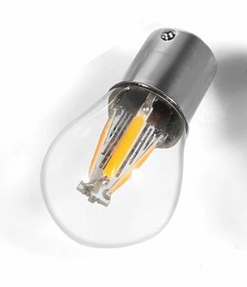 Żarówka LED 4 COB filament P21/5W 12V 24V pomarańc