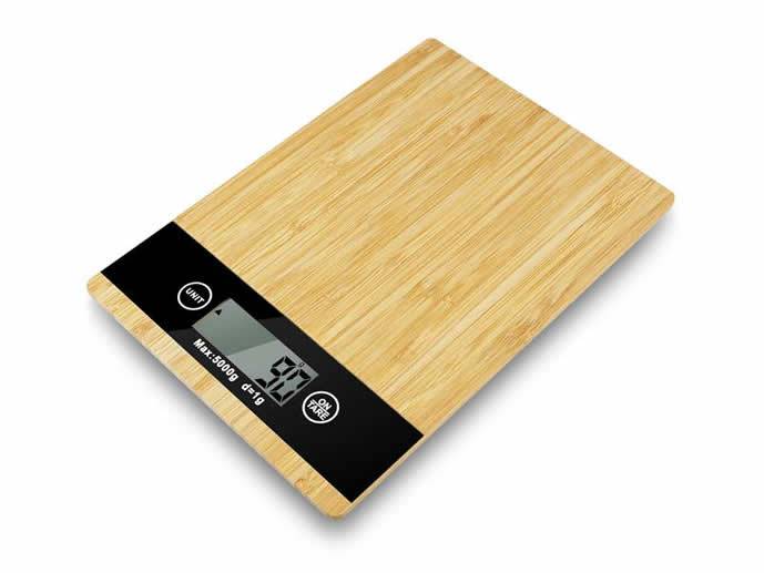 Waga kuchenna szklana 5kg dokł 5g imitacja drewna