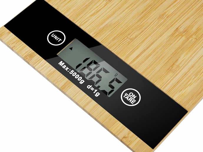Waga kuchenna szklana 5kg dokł 5g imitacja drewna