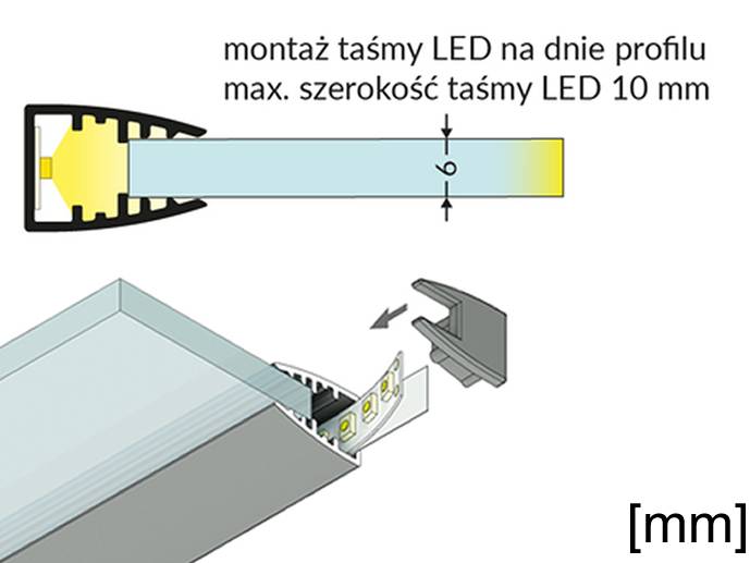 Profil do LEd do szyb mikro10 2m