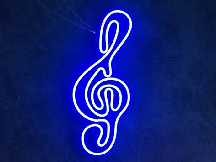 neon Klucz Wiolinowy 15x36cm
