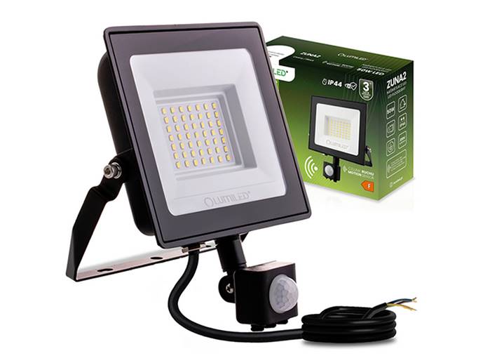 Naświetlacz LED 50W z czujką ruchu b.dzienny Zuna