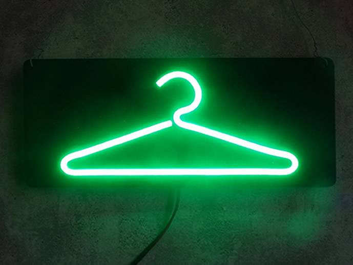 neon Wieszak 30x13cm szatnia garderoba czarny 