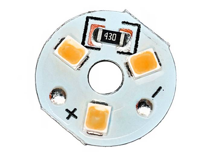 Moduł LED 3 SMD 12V 1W, okrągły, 3000K