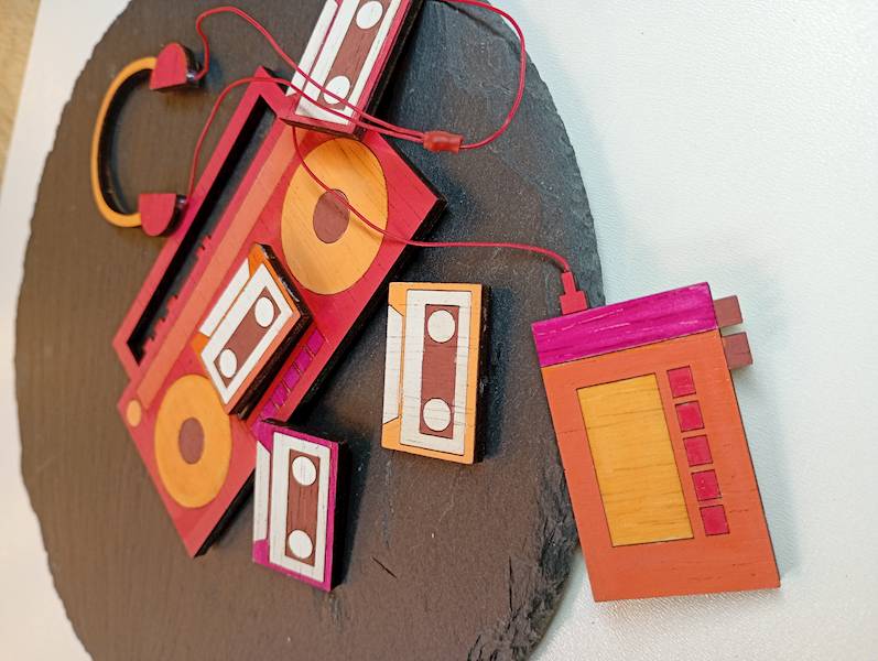 zestaw 7 magnesów Retro muzyka, duże