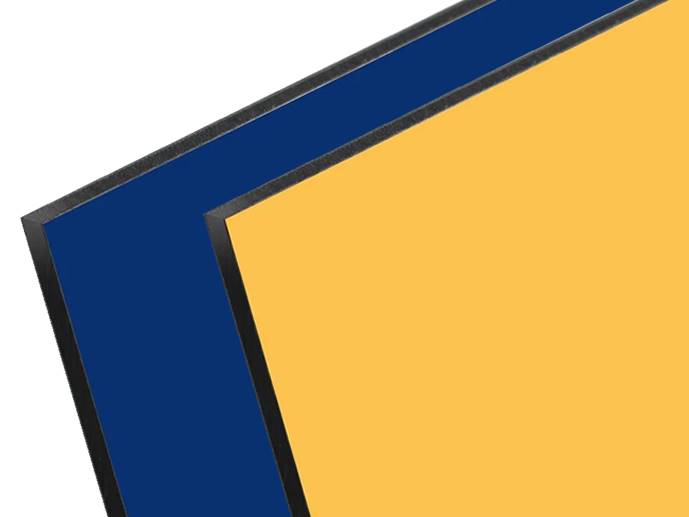 Płyta Plabond 3mm NIEBIESKI/ŻŁÓTY mat/mat 10x10cm