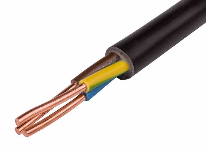 Kabel ziemny drut 3x1,5 czarny okrągły  1m