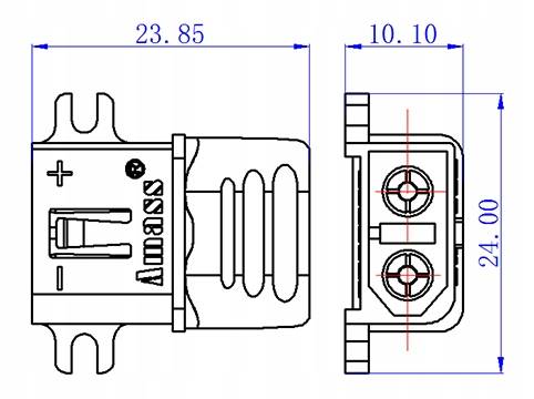Konektor  Wtyk AMASS XT60E-M z uchwytem