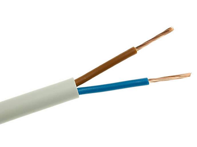 Przewód OMY 2x1,5 biały okrągły linka 1m 300v
