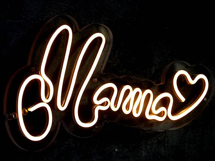neon Mama <3 30x16cm, przezroczysty podcinany