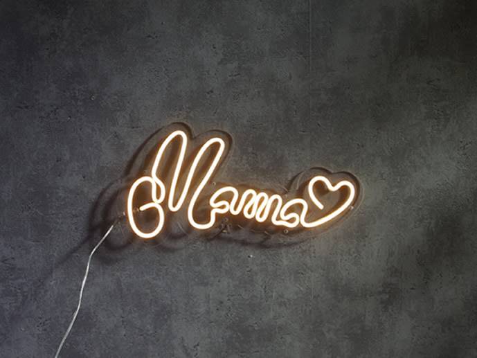 neon Mama <3 30x16cm, przezroczysty podcinany