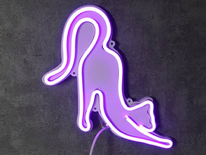 neon kot roźciągający się 25x21cm