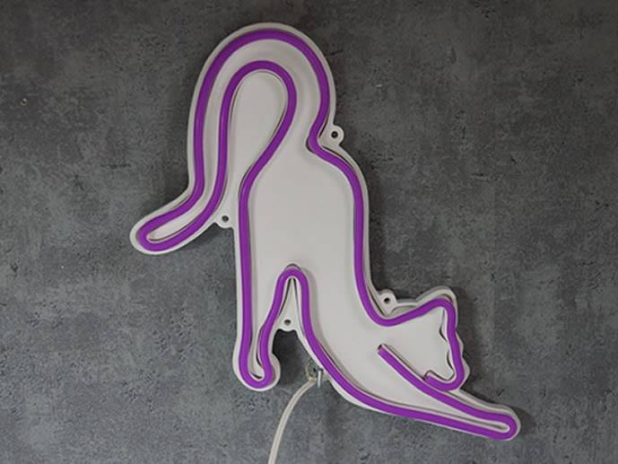 neon kot roźciągający się 25x21cm