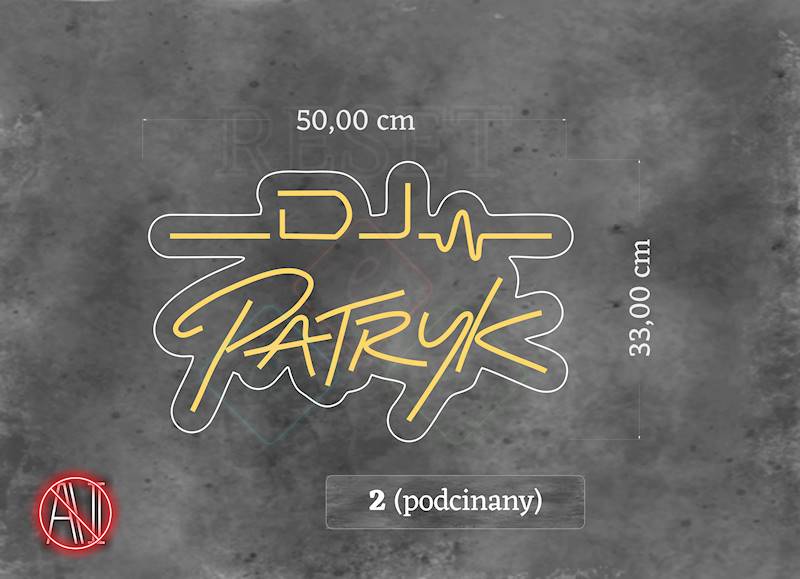 neon DJ PATRYK 50x33cm
