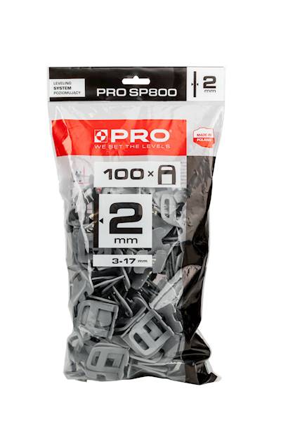 System poziomowania 2 mm klipsy 100 szt. PRO-SP800
