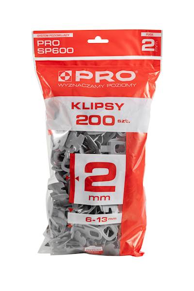 System poziomowania 2 mm klipsy 200 szt. PRO-SP600