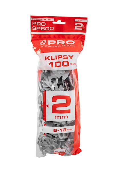 System poziomowania 2 mm klipsy 100 szt. PRO-SP600