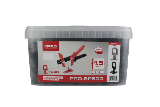 System poziomowania 1,5 mm klipsy 800 szt. PRO-SP600