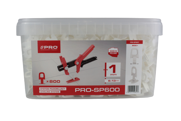 System poziomowania 1 mm klipsy 800 szt. PRO-SP600