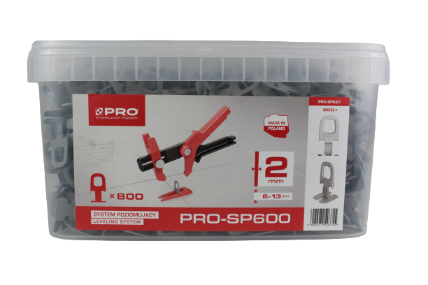 System poziomowania 2 mm klipsy 800 szt. PRO-SP600