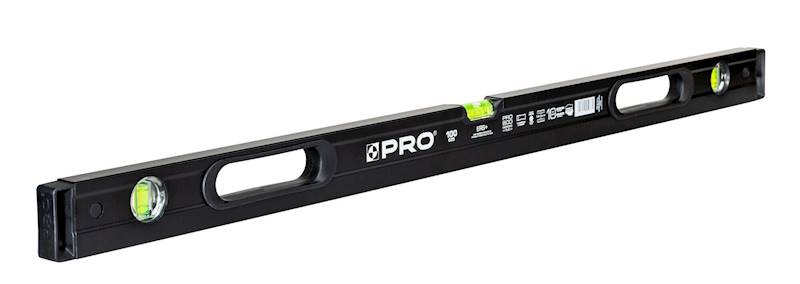 Poziomica 100 cm malowana czarna jednostronnie frezowana z uchwytami PRO800 PRO