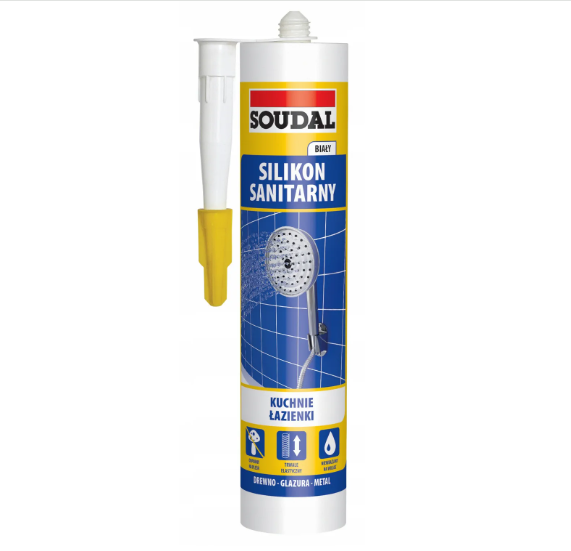 Silikon sanitarny biały 280 ml SOUDAL