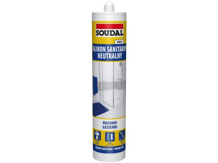 Silikon sanitarny neutralny biały 280 ml SOUDAL