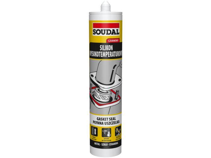 Silikon wysokotemperaturowy czerwony 280 ml SOUDAL