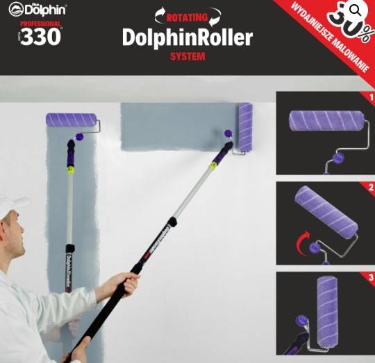 Uchwyt do wałka DolphinRoller System z przegubem rotacyjnym 360º 25 cm BLUE DOLPHIN