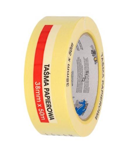 Taśma papierowa malarska żółta 38mm x 50m BLUE DOLPHIN