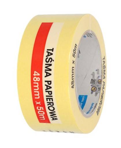Taśma papierowa malarska żółta 48mm x 50m BLUE DOLPHIN