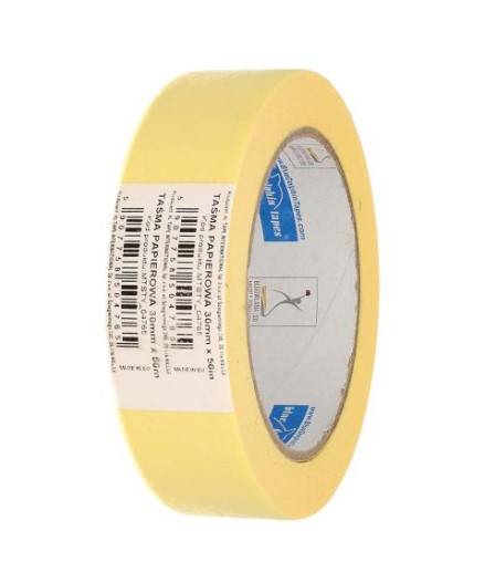 Taśma papierowa malarska żółta 25mm x 32m BLUE DOLPHIN