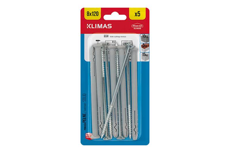 Kołki szybkiego montażu BSM 8 mm x 120 mm blister 5 szt. WKRĘT-MET