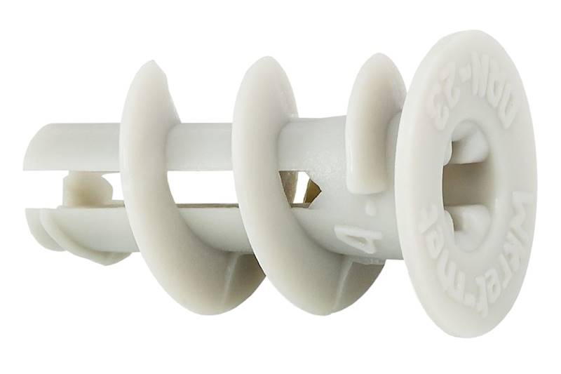 Kołki tworzywowe typu "DRIVA" do mocowania w płytach gipsowo-kartonowych DRN-23 mm worek 50 szt. WKRĘT-MET