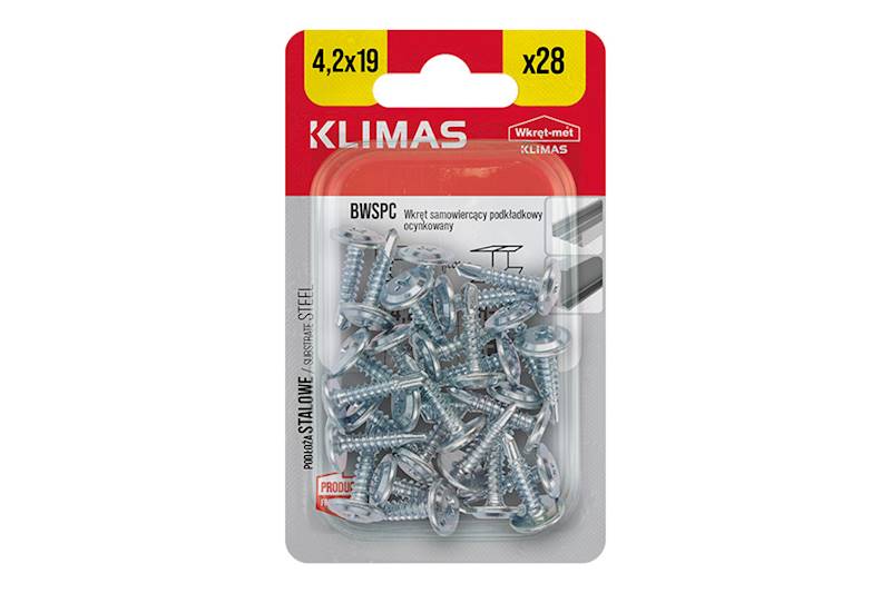 Wkręty podkładkowe samowiercące BWSPC 4,2 mm x 19 mm blister 28 szt. WKRĘT-MET