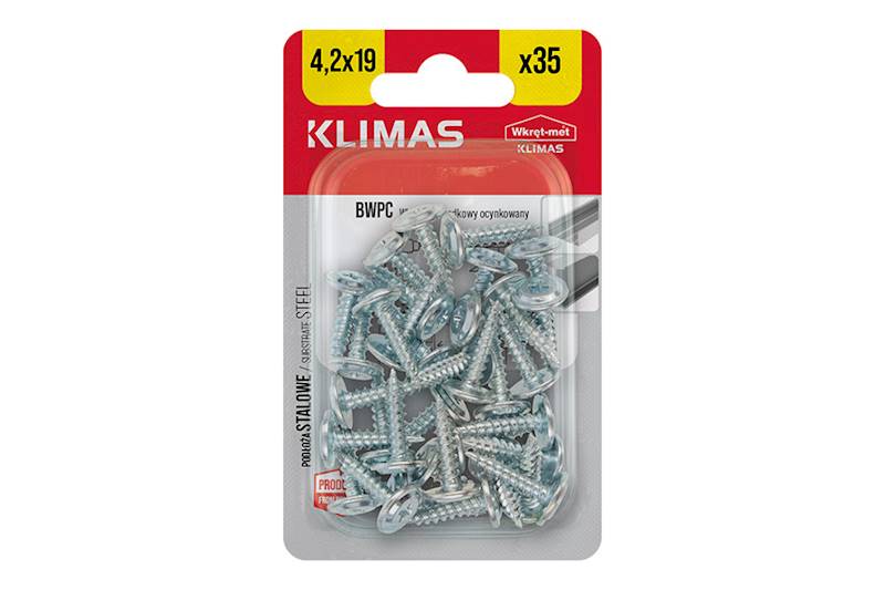 Wkręty podkładkowe samogwintujące BWPC 4,2 mm x 19 mm blister 35 szt. WKRĘT-MET