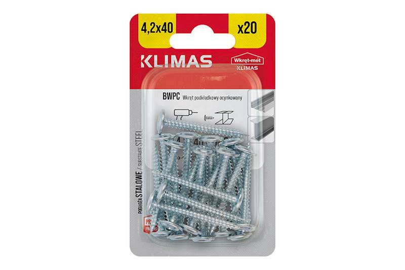 Wkręty podkładkowe samogwintujące BWPC 4,2 mm x 40 mm blister 20 szt. WKRĘT-MET