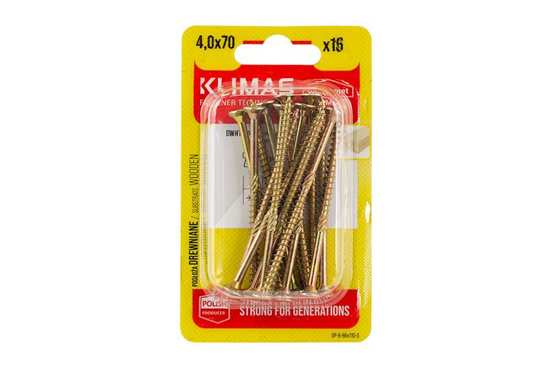Wkręty konstrukcyjne z łbem stożkowym i gniazdem TX BWHT 4,0 mm x 70 mm blister 16 szt. WKRĘT-MET