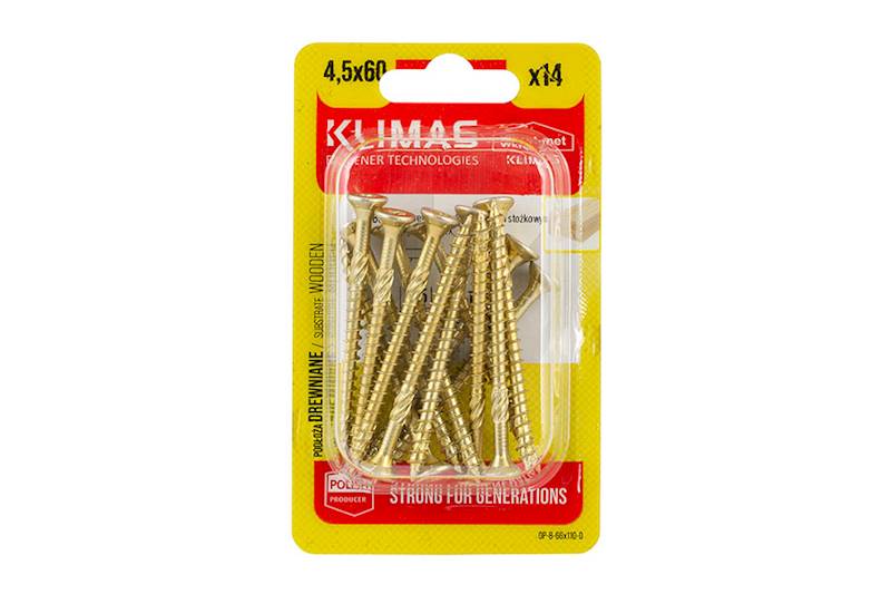 Wkręty konstrukcyjne z łbem stożkowym i gniazdem TX BWHT 4,5 mm x 60 mm blister 14 szt. WKRET-MET