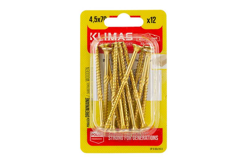 Wkręty konstrukcyjne z łbem stożkowym i gniazdem TX BWHT 4,5 mm x 70 mm blister 12 szt. WKRĘT-MET