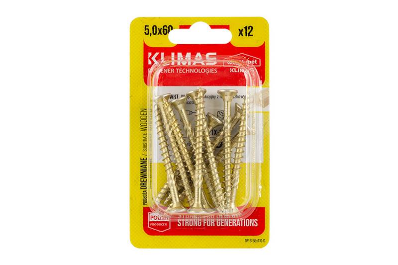 Wkręty konstrukcyjne z łbem stożkowym i gniazdem TX BWHT 5,0 mm x 60 mm blister 12 szt. WKRĘT-MET