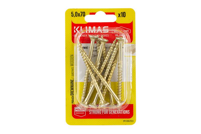 Wkręty konstrukcyjne z łbem stożkowym i gniazdem TX BWHT 5,0 mm x 70 mm blister 10 szt. WKRĘT-MET