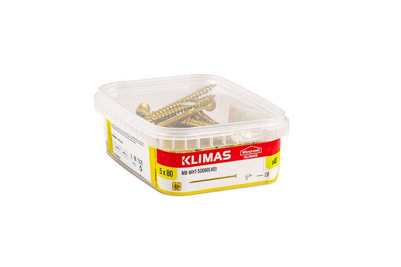 Wkręty konstrukcyjne z łbem stożkowym i gniazdem TX MB-WHT 5,0 mm x 80 mm pudełko 40 szt. WKRĘT-MET